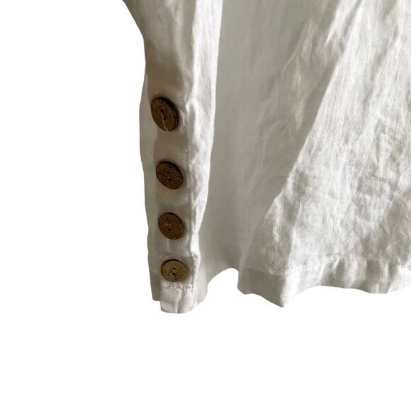 SIGRID OLSEN Linen Oversized Popover Tunic Blouse White 1X - Picture 4 of 5